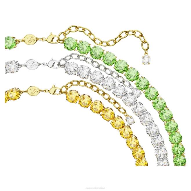 Swarovski DV4B140 gioielleria taglio rotondo, multicolore, finitura metallica mista collana da tennis Matrix