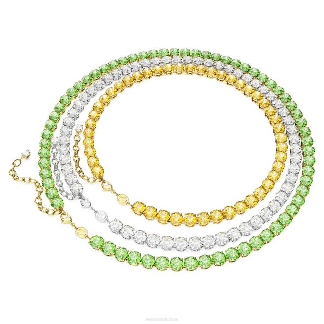 Swarovski DV4B140 gioielleria taglio rotondo, multicolore, finitura metallica mista collana da tennis Matrix