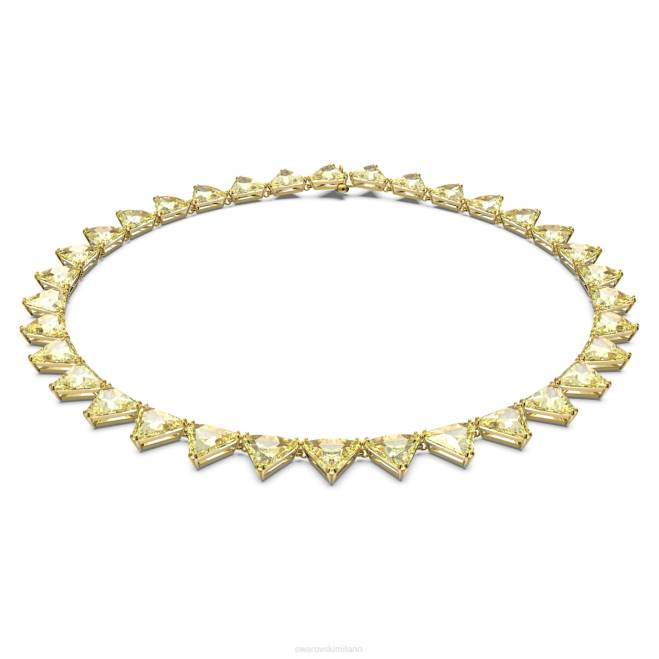 Swarovski DV4B147 gioielleria taglio a triangolo, giallo, placcato color oro collana di ortice