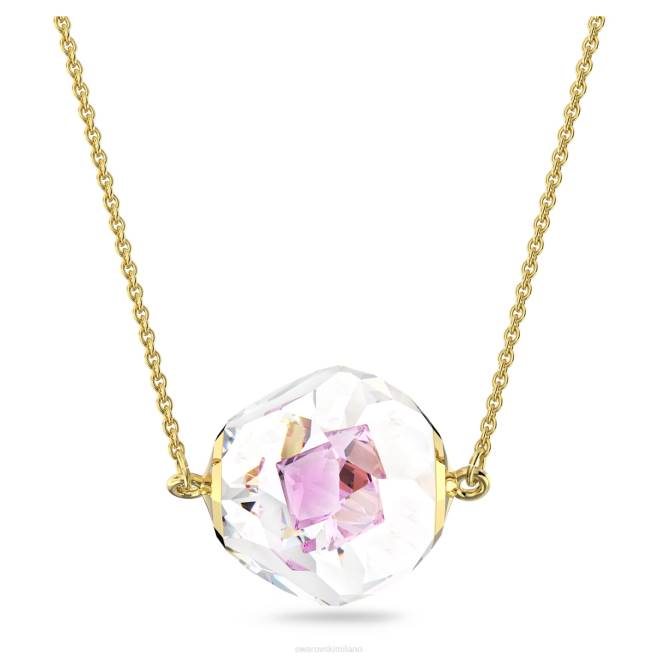 Swarovski DV4B149 gioielleria chaton fluttuante, rosa, placcato color oro collana curiosa