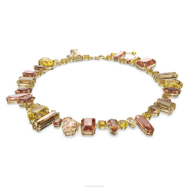 Swarovski DV4B152 gioielleria tagli misti, multicolori, placcati oro collana gemma