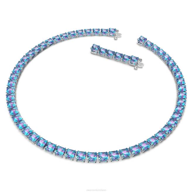 Swarovski DV4B158 gioielleria taglio quadrato, viola, placcato rodio collana millenaria