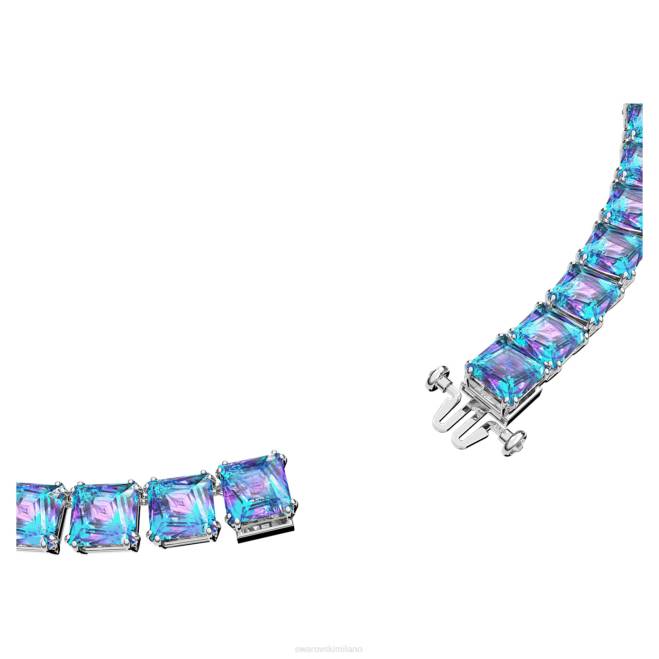 Swarovski DV4B158 gioielleria taglio quadrato, viola, placcato rodio collana millenaria