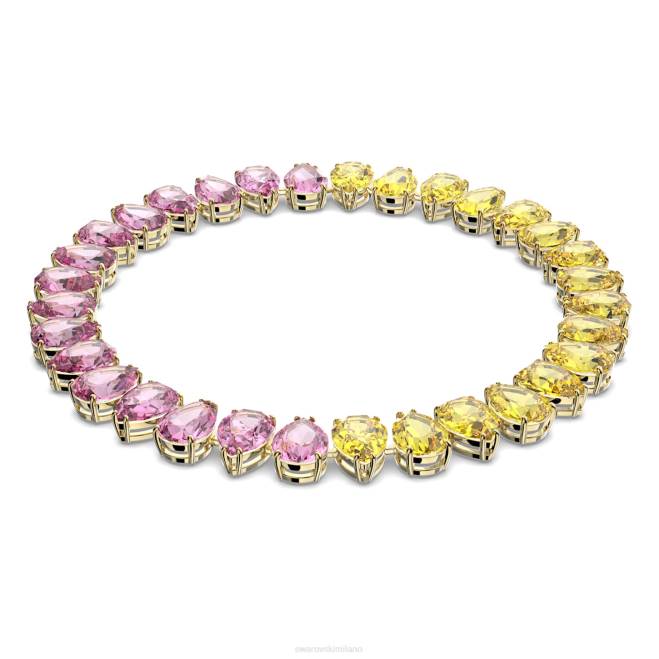 Swarovski DV4B159 gioielleria taglio a pera, multicolore, placcato oro collana millenaria