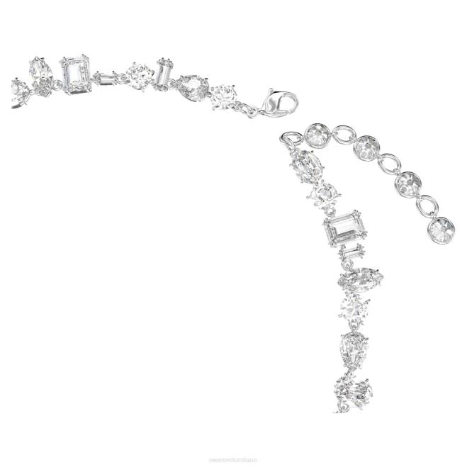 Swarovski DV4B19 gioielleria tagli misti, bianchi, rodiati collana gemma