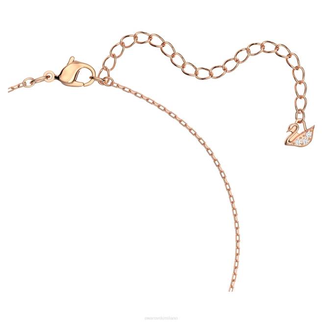 Swarovski DV4B21 gioielleria taglio rotondo, bianco, placcato tonalità oro rosa collana di danza scintillante
