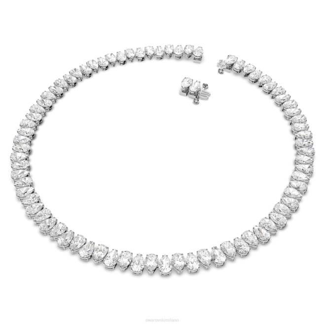 Swarovski DV4B23 gioielleria taglio a pera, bianco, placcato rodio collana millenaria