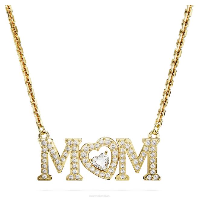 Swarovski DV4B243 gioielleria cuore, bianco, placcato color oro collana per la festa della mamma