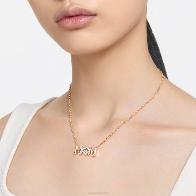 Swarovski DV4B243 gioielleria cuore, bianco, placcato color oro collana per la festa della mamma