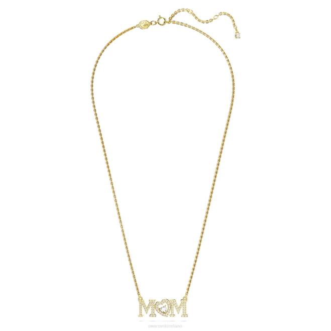 Swarovski DV4B243 gioielleria cuore, bianco, placcato color oro collana per la festa della mamma