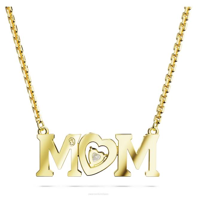 Swarovski DV4B243 gioielleria cuore, bianco, placcato color oro collana per la festa della mamma