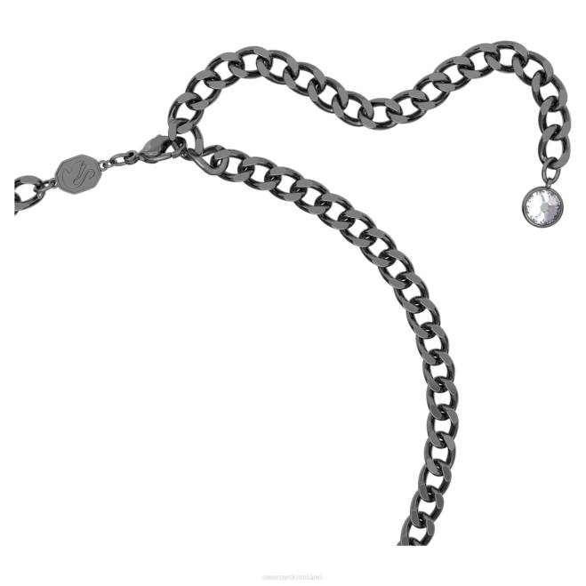 Swarovski DV4B253 gioielleria pantera nera, nero, placcato rutenio meravigliosa collana di pantera nera