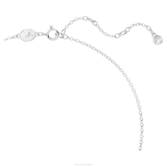 Swarovski DV4B258 gioielleria fiocco, bianco, placcato rodio collana volta