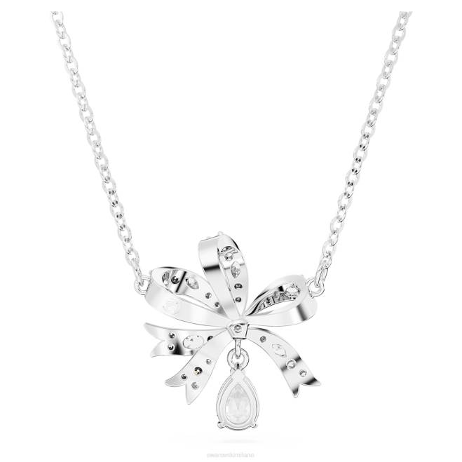 Swarovski DV4B258 gioielleria fiocco, bianco, placcato rodio collana volta