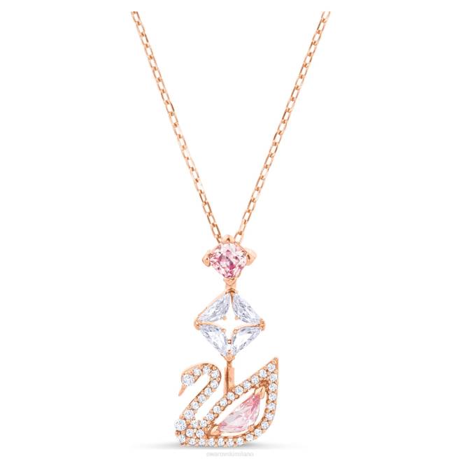 Swarovski DV4B25 gioielleria cigno, rosa, placcato tonalità oro rosa abbagliante cigno y collana