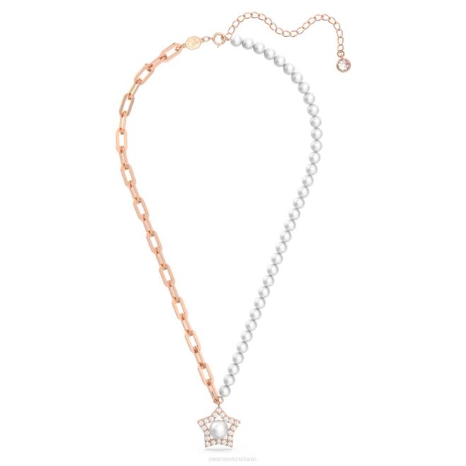 Swarovski DV4B263 gioielleria stella, bianco, placcato tonalità oro rosa collana stella