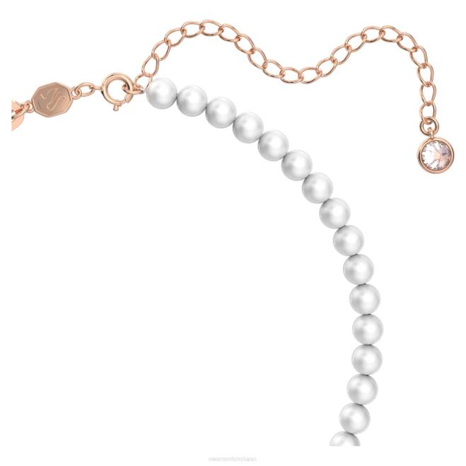 Swarovski DV4B263 gioielleria stella, bianco, placcato tonalità oro rosa collana stella