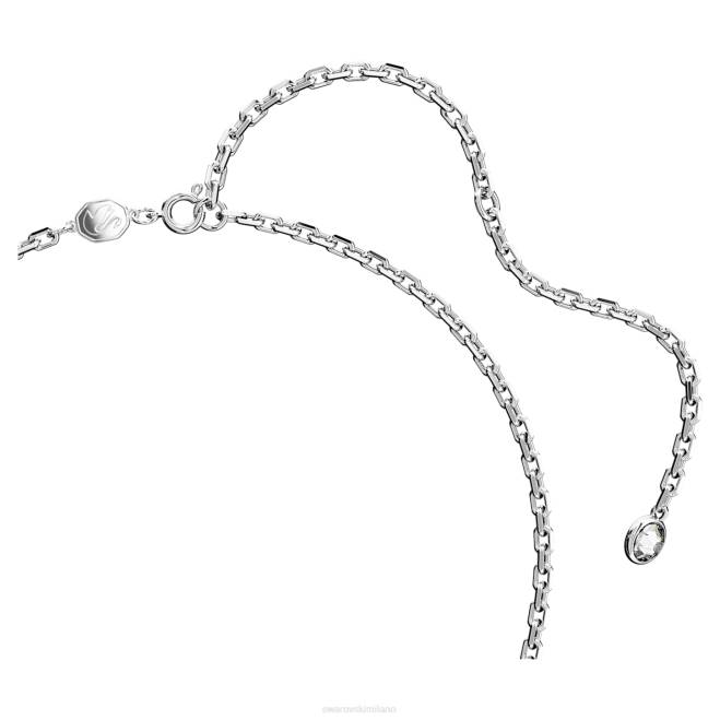 Swarovski DV4B269 gioielleria cigno, bianco, placcato rodio iconica collana con cigno