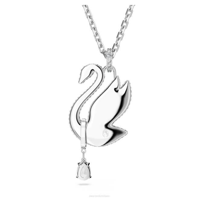 Swarovski DV4B269 gioielleria cigno, bianco, placcato rodio iconica collana con cigno