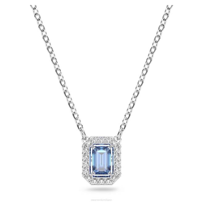Swarovski DV4B27 gioielleria blu, rodiato collana millenia taglio ottagonale