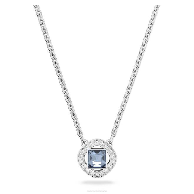 Swarovski DV4B28 gioielleria taglio quadrato, blu, placcato rodio collana angelica