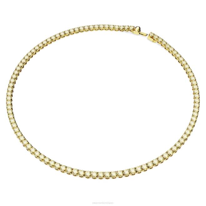 Swarovski DV4B30 gioielleria taglio rotondo, giallo, placcato color oro collana da tennis Matrix
