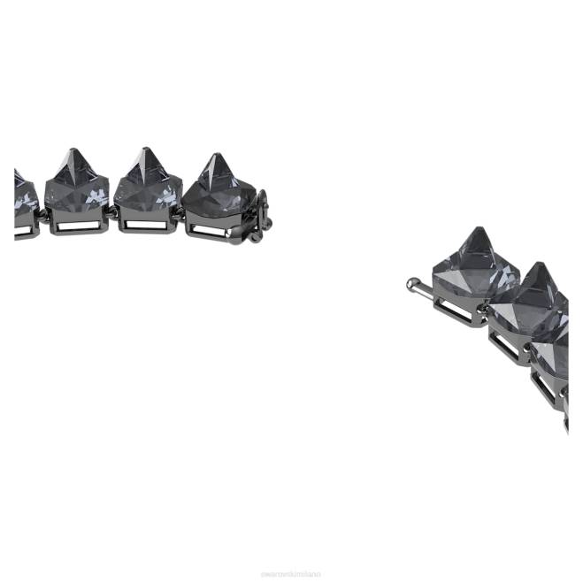 Swarovski DV4B345 gioielleria taglio piramidale, grigio, placcato rutenio collana di ortice