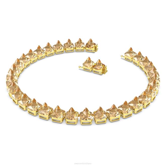 Swarovski DV4B351 gioielleria taglio piramidale, tono oro, placcato oro collana di ortice