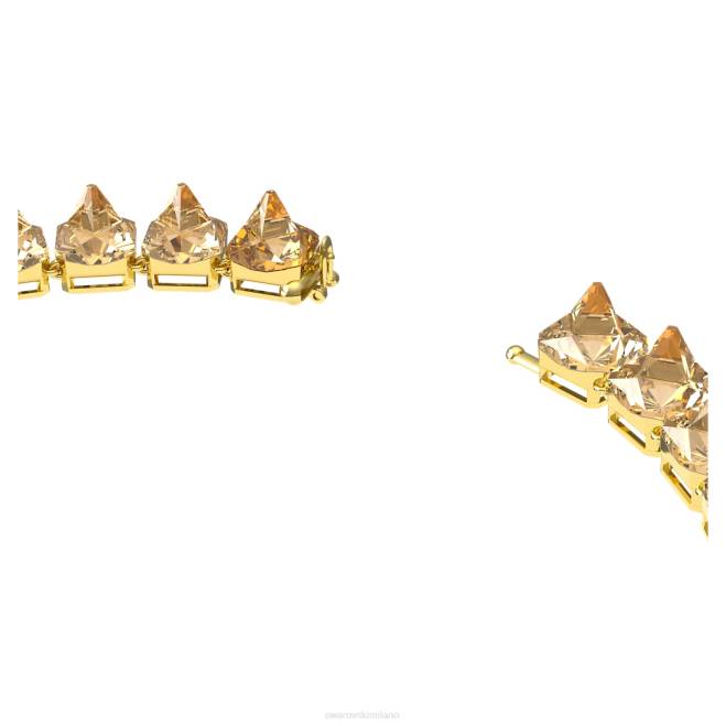 Swarovski DV4B351 gioielleria taglio piramidale, tono oro, placcato oro collana di ortice