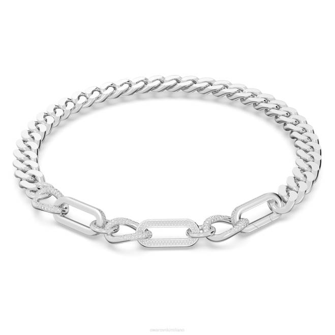 Swarovski DV4B37 gioielleria di tendenza, maglie miste, bianco, placcato rodio collana destrezza