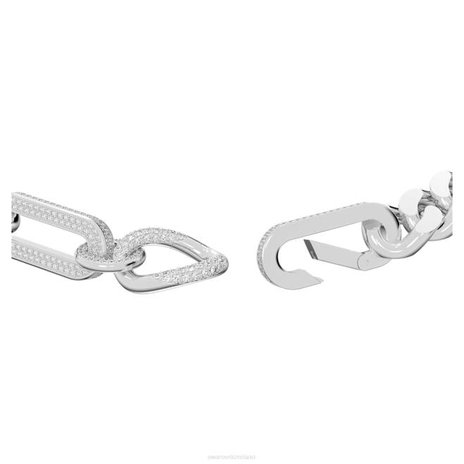 Swarovski DV4B37 gioielleria di tendenza, maglie miste, bianco, placcato rodio collana destrezza