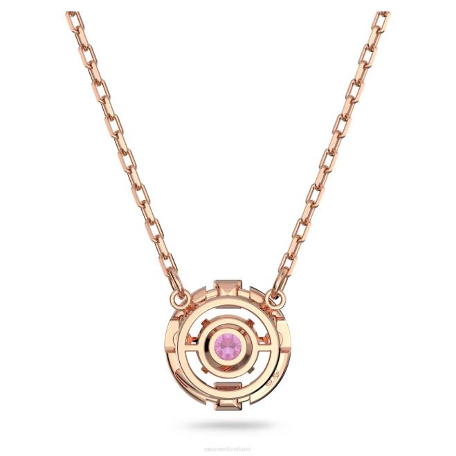 Swarovski DV4B38 gioielleria taglio rotondo, rosso, placcato tonalità oro rosa collana di danza scintillante