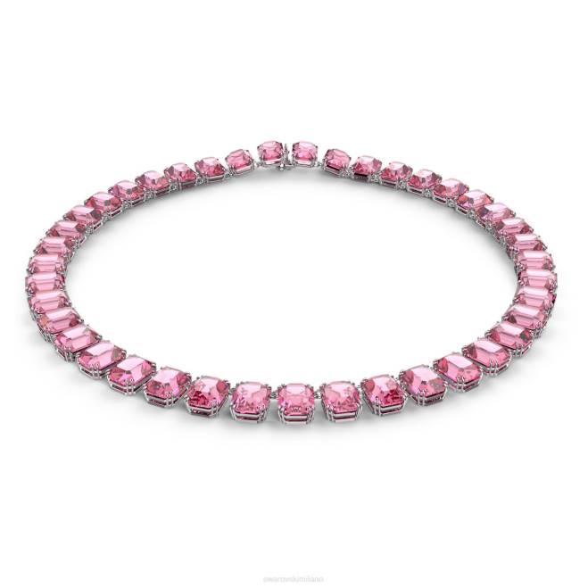 Swarovski DV4B40 gioielleria rosa, placcato rodio collana millenia taglio ottagonale