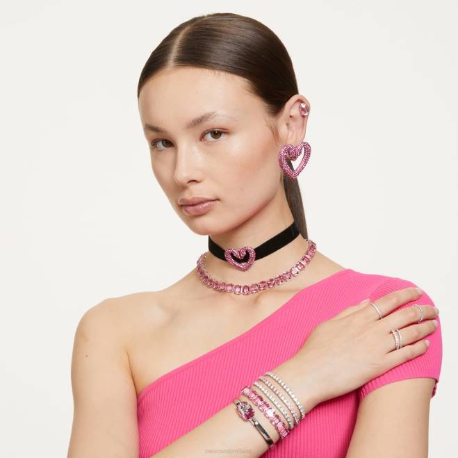 Swarovski DV4B40 gioielleria rosa, placcato rodio collana millenia taglio ottagonale