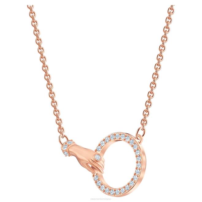 Swarovski DV4B42 gioielleria mano, bianco, placcato tonalità oro rosa collana simbolica