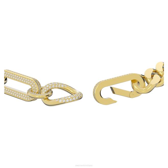 Swarovski DV4B43 gioielleria di tendenza, maglie miste, bianco, placcato color oro collana destrezza