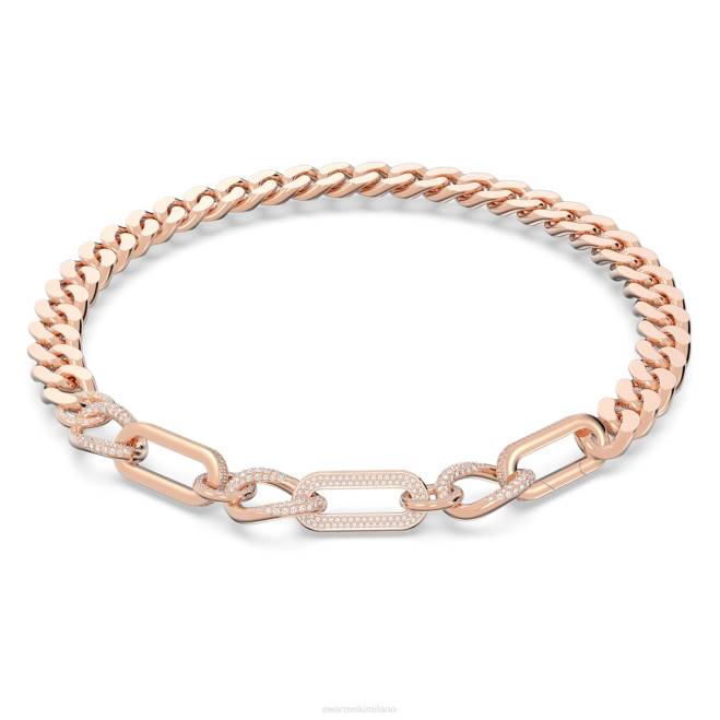 Swarovski DV4B44 gioielleria Di tendenza, maglie miste, bianco, placcato tonalità oro rosa collana destrezza