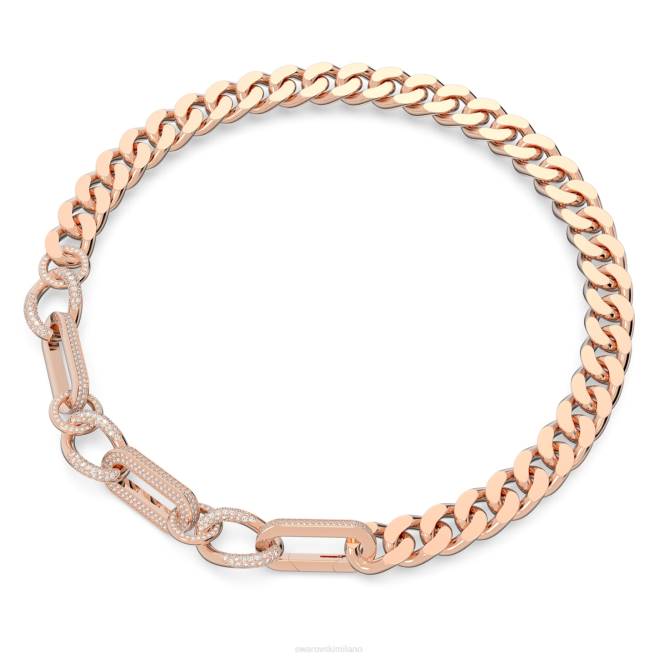 Swarovski DV4B44 gioielleria Di tendenza, maglie miste, bianco, placcato tonalità oro rosa collana destrezza