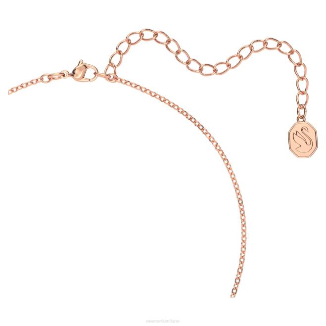 Swarovski DV4B45 gioielleria rosa, placcato tonalità oro rosa collana millenia taglio ottagonale