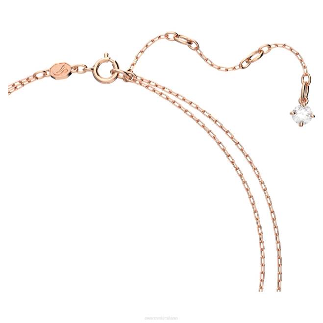 Swarovski DV4B47 gioielleria taglio ottagonale, viola, placcato tonalità oro rosa collana a strati millenari