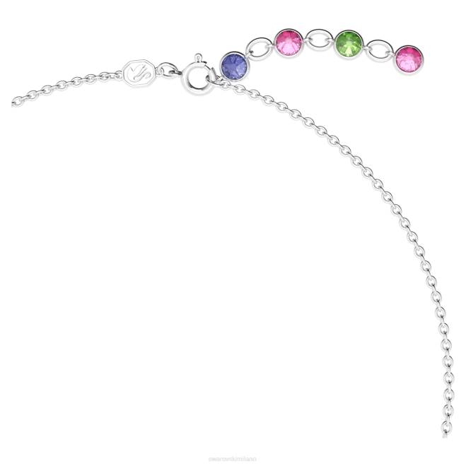Swarovski DV4B4 gioielleria tagli misti, multicolori, rodiati collana gemma