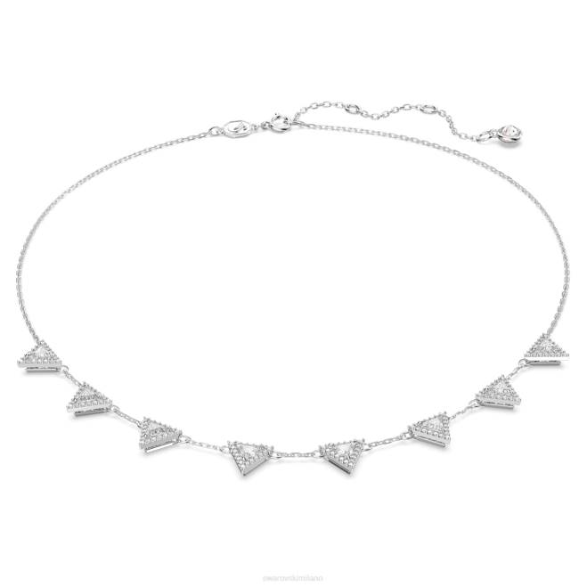 Swarovski DV4B51 gioielleria taglio a triangolo, bianco, placcato rodio collana di ortice