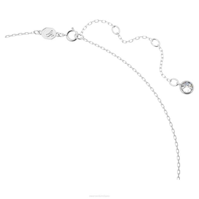 Swarovski DV4B51 gioielleria taglio a triangolo, bianco, placcato rodio collana di ortice
