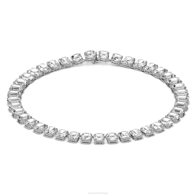 Swarovski DV4B52 gioielleria bianco, rodiato collana millenia taglio ottagonale