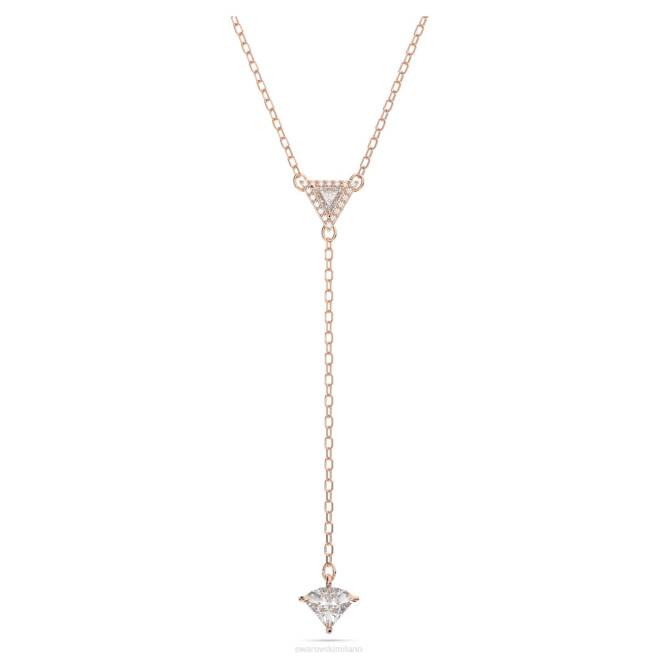 Swarovski DV4B53 gioielleria taglio a triangolo, bianco, placcato tonalità oro rosa ortige e collana