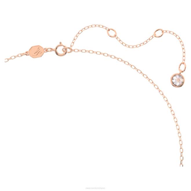 Swarovski DV4B53 gioielleria taglio a triangolo, bianco, placcato tonalità oro rosa ortige e collana