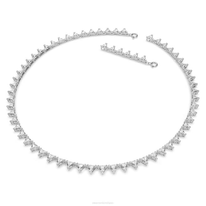 Swarovski DV4B54 gioielleria taglio a triangolo, bianco, placcato rodio collana di ortice