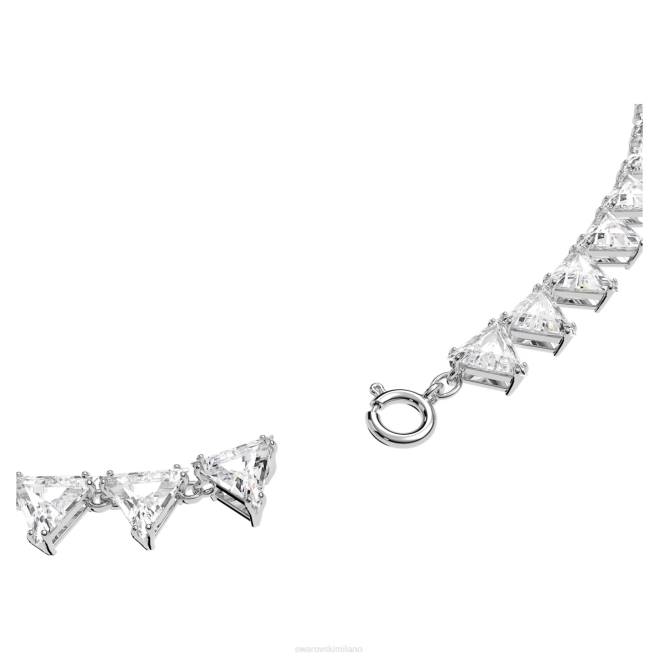 Swarovski DV4B54 gioielleria taglio a triangolo, bianco, placcato rodio collana di ortice