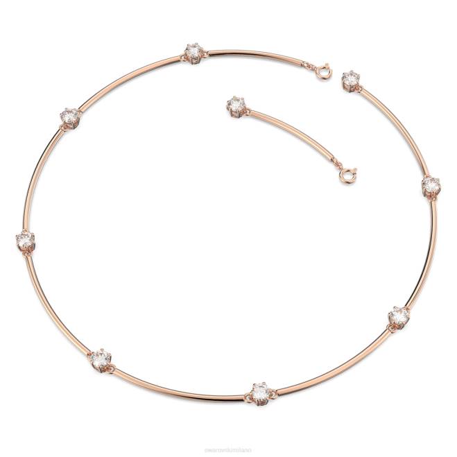 Swarovski DV4B55 gioielleria taglio rotondo, bianco, placcato tonalità oro rosa collana costellazione