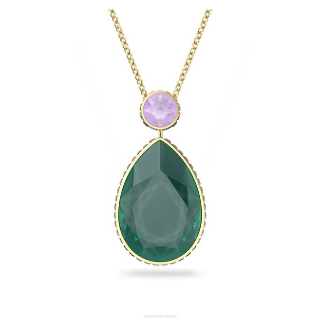 Swarovski DV4B56 gioielleria taglio a goccia, multicolore, placcato oro collana dell'orbita